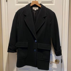 Jones New York vintage black pea coat with patch pockets